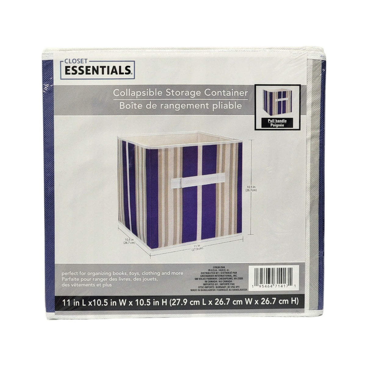 ORGANIZADOR CAJA DE ALMACENAMIENTO PLEGABLE MULTIUSO CLOSET ESSENTIALS 27X26X26CM