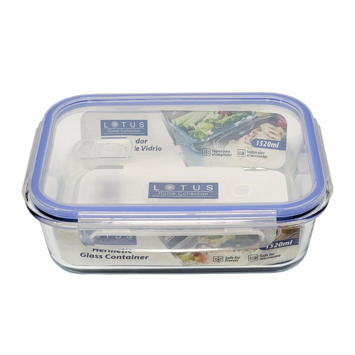 RECIPIENTE PANA PARA ALIMENTOS HERMETICO DE VIDRIO LOTUS 8X18X23CM
