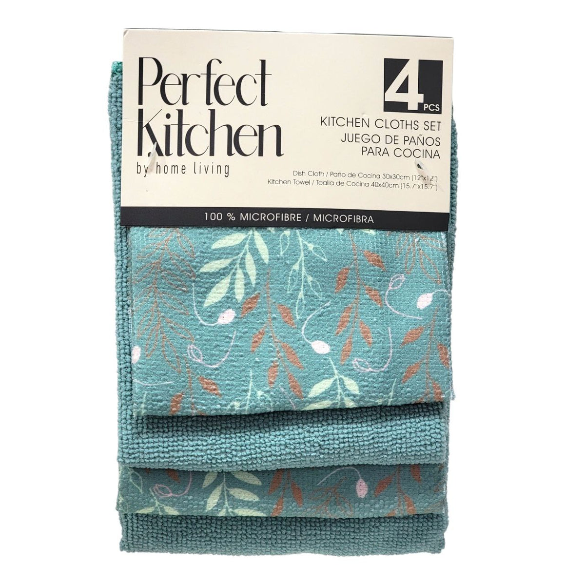 SET DE TOALLAS Y PAÑOS DE COCINA 100% MICROFIBRA 4PCS PERFECT KITCHEN