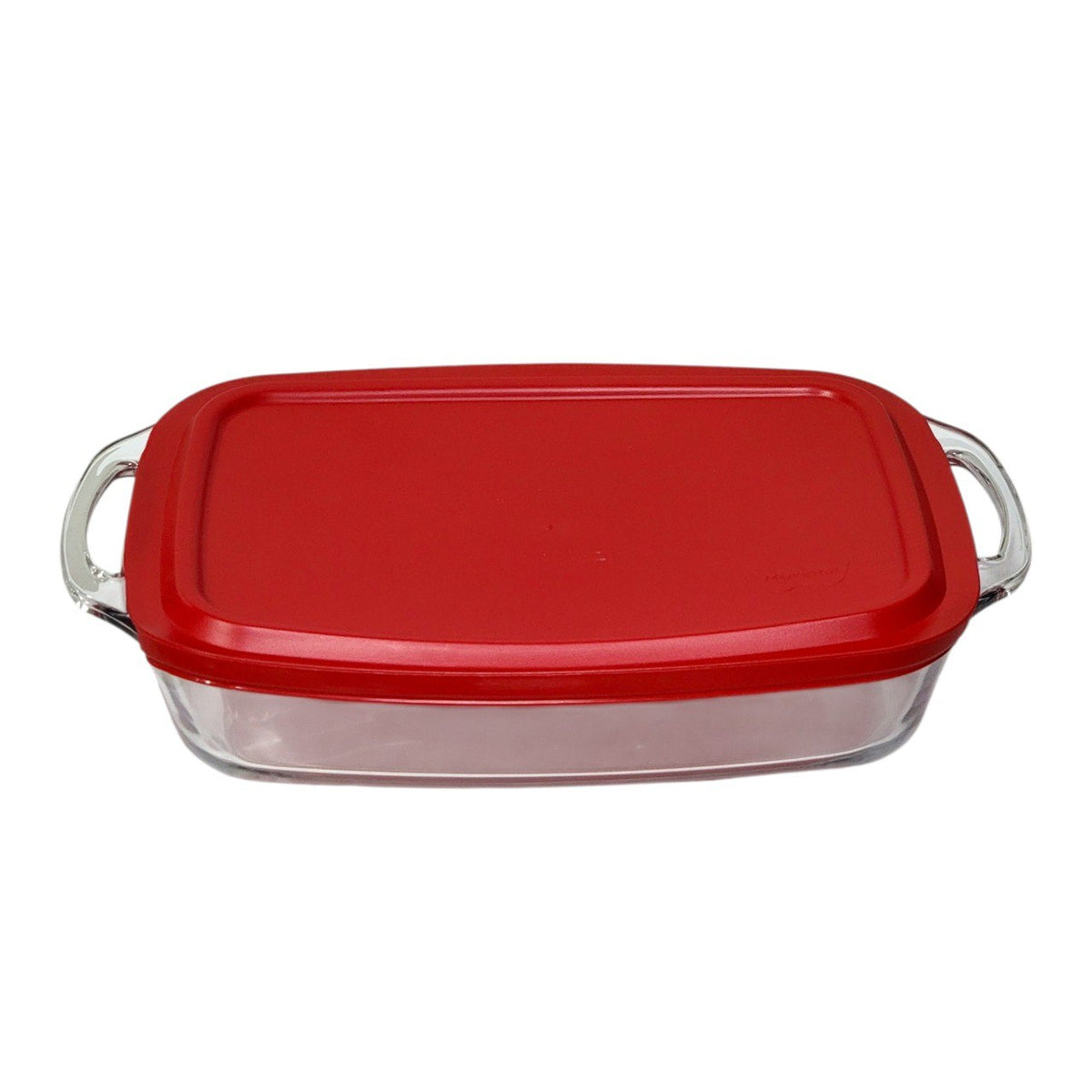 RECIPIENTE DE COCINA CON TAPADERA DE GOMA Y AGARRADERA DE VIDRIO TEMPLADO MARINEX 9X24X37CM