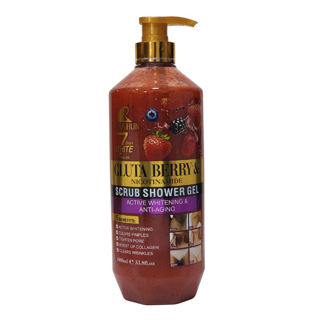 GEL DE DUCHA EXFOLIANTE BLANQUEADOR Y ANTIENVEJECIMIENTO DE NICOTINAMIDA ROSHUM 1000ML