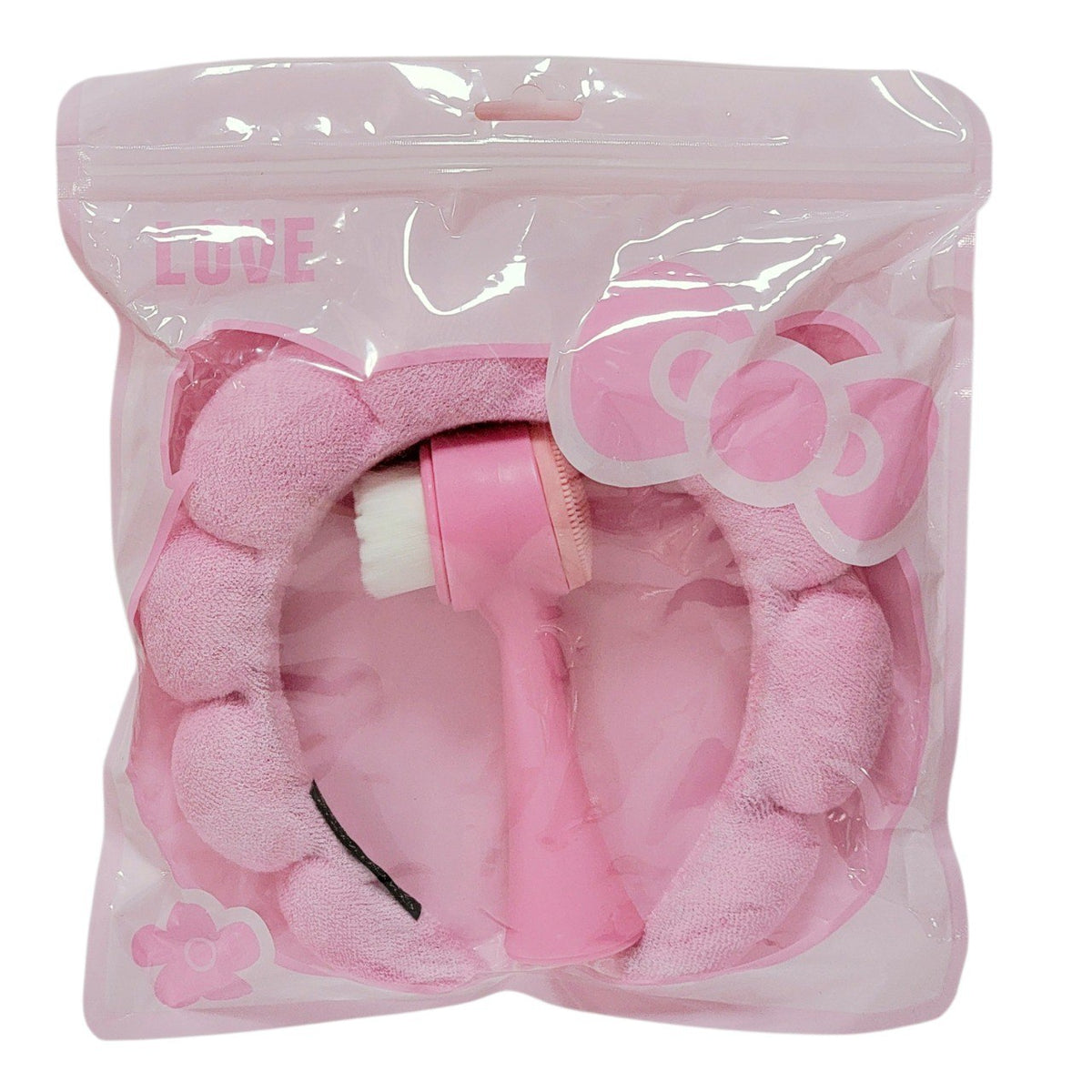 SET DE CUIDADO FACIAL DE 2 PIEZAS, VINCHA Y CEPILLO FACIAL DUAL DE 13CM