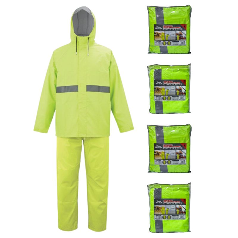 TRAJE DE SEGURIDAD IMPERMEABLE Y REFLECTIVO 2PCS MAX MOTOR