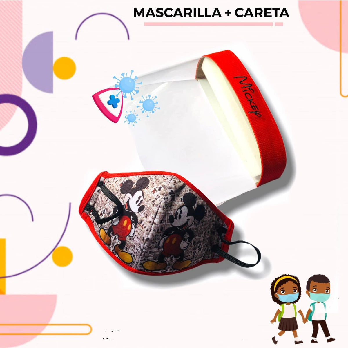 CARETA DE NIÑO CON MASCARILLA