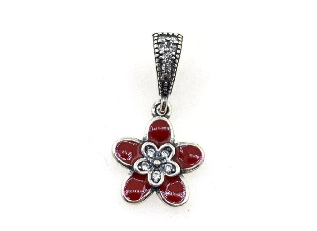 PCHARM2541 COLGANTE DE FLOR ROJA