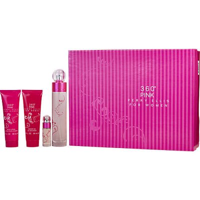 SET PERRY ELLIS 360 PINK 4/P DAMA EDP 100 ML-BODY LOTION 90 ML-SHOWER GEL 90 ML-EDP 7.5 ML