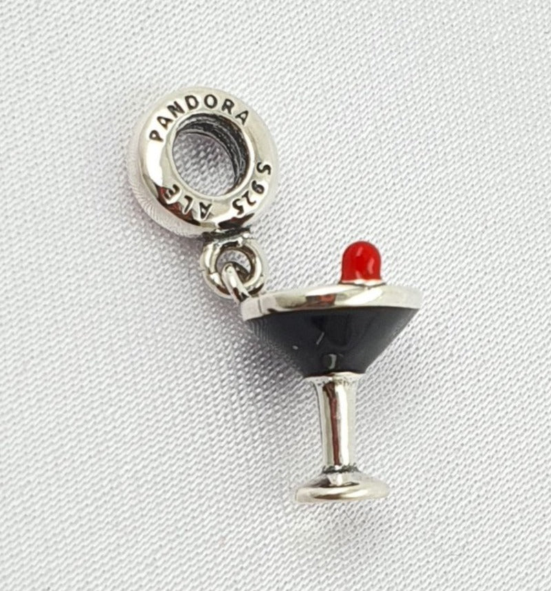 PCHARM2643 COLGANTE DE COPA DE COCTEL COLOR NEGRO