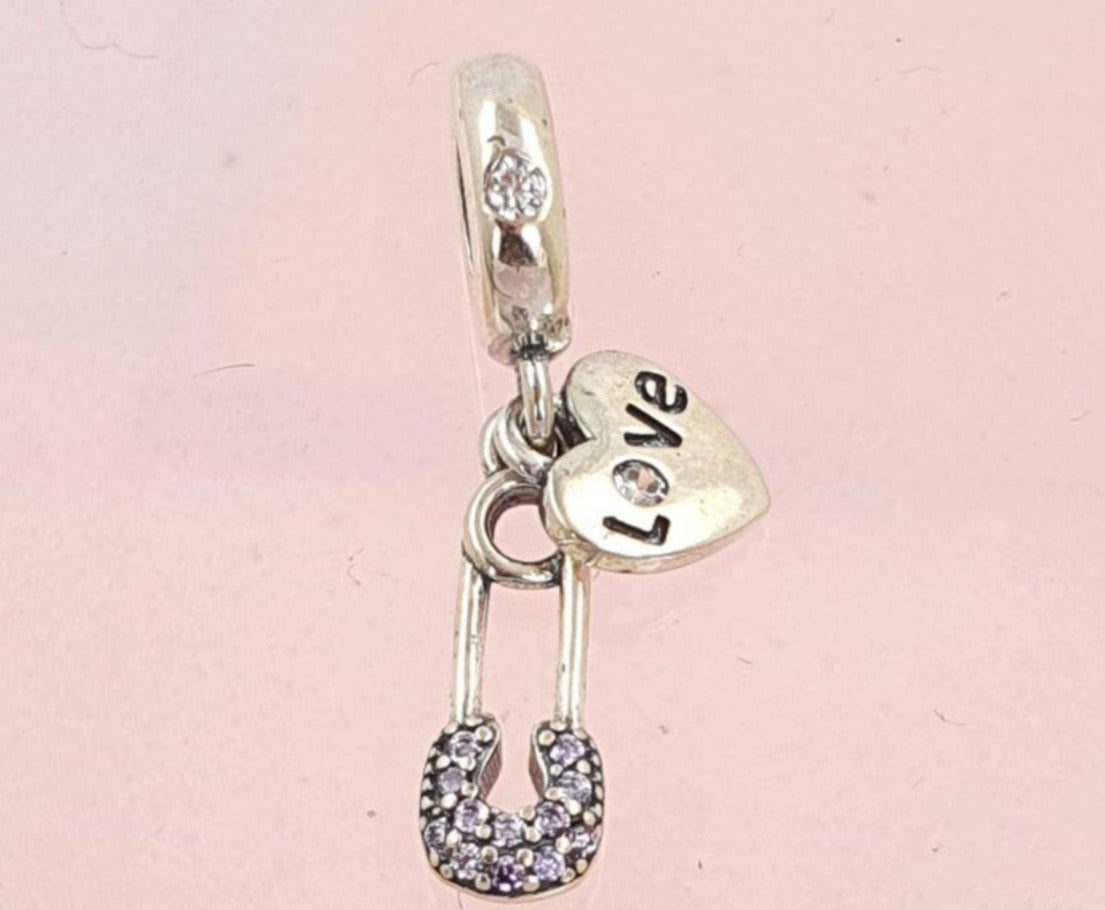PCHARM2696#2 COLGANTE DE GTANCHO DE BEBE Y CORAZON
