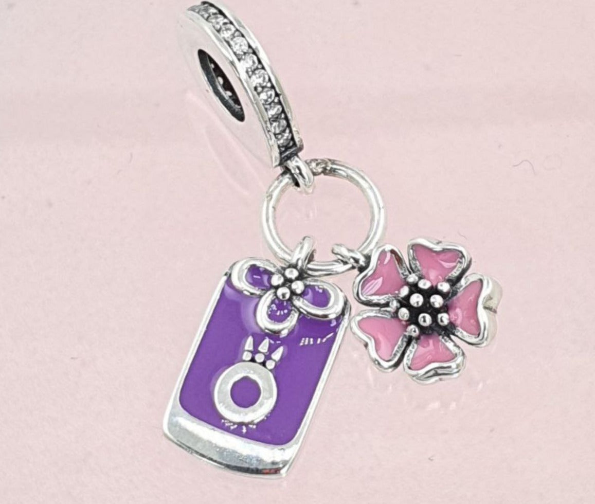 PCHARM2771 COLGANTE DOBLE DE FLOR