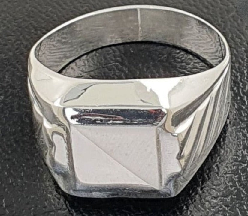 PANI1771 ANILLO CABALLERO DE SELLO LISO, PLATA 925