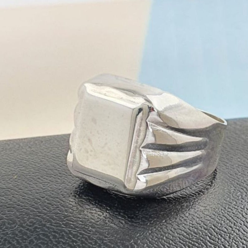 PANI1770 ANILLO CABALLERO DE SELLO LISO, PLATA 925