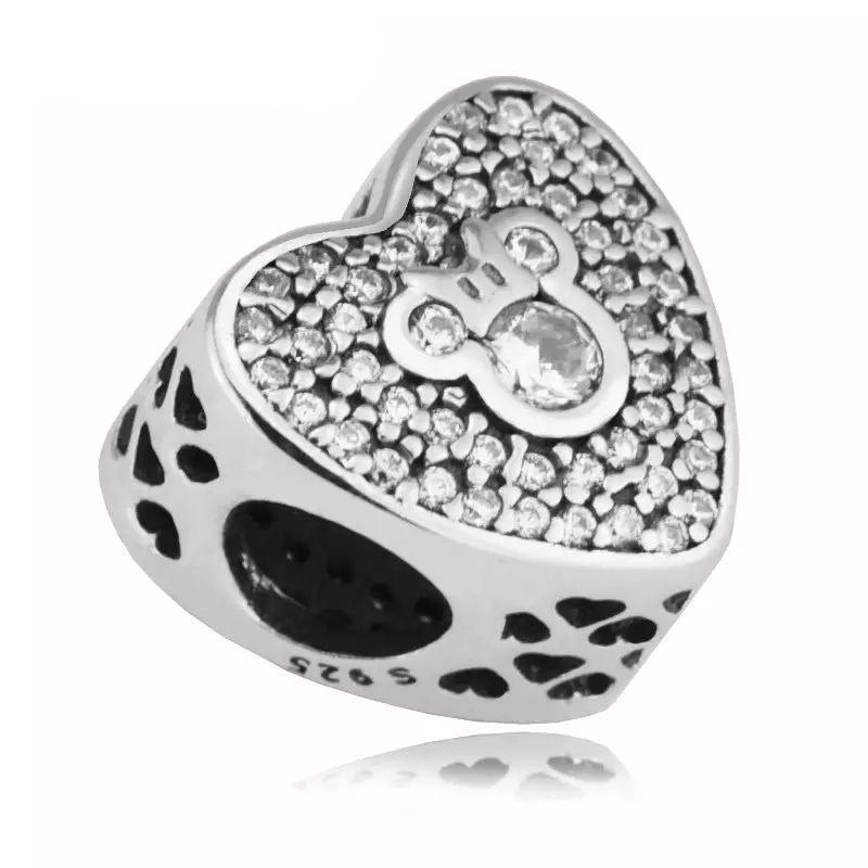 PCHARM1081 CORAZON CON CIRCONES Y FIGURA DE MINNIE MOUSE