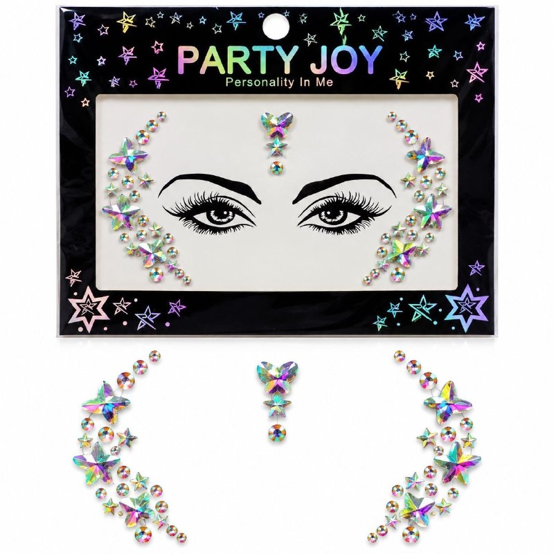 SET DE JOYAS DECORATIVAS ADHESIVAS PARA ROSTRO Y CUERPO PARTY JOY