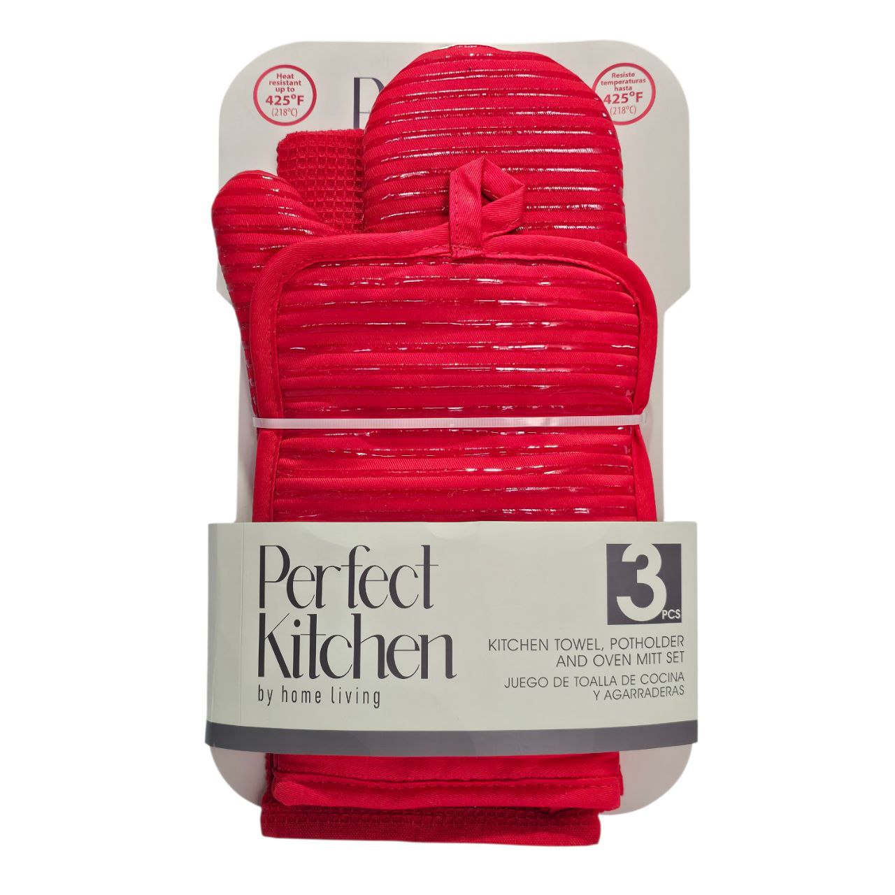 JUEGO DE TOALLA DE COCINA AGARRADERA Y GUANTE PARA HORNO PERFECT KITCHEN