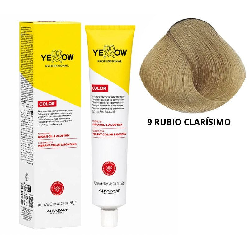 TINTE PERMANENTE PARA EL CABELLO CON ACEITE DE ARGAN Y ALOETRIX TONO 9 RUBIO CLARISIMO ALFAPARF 100ML