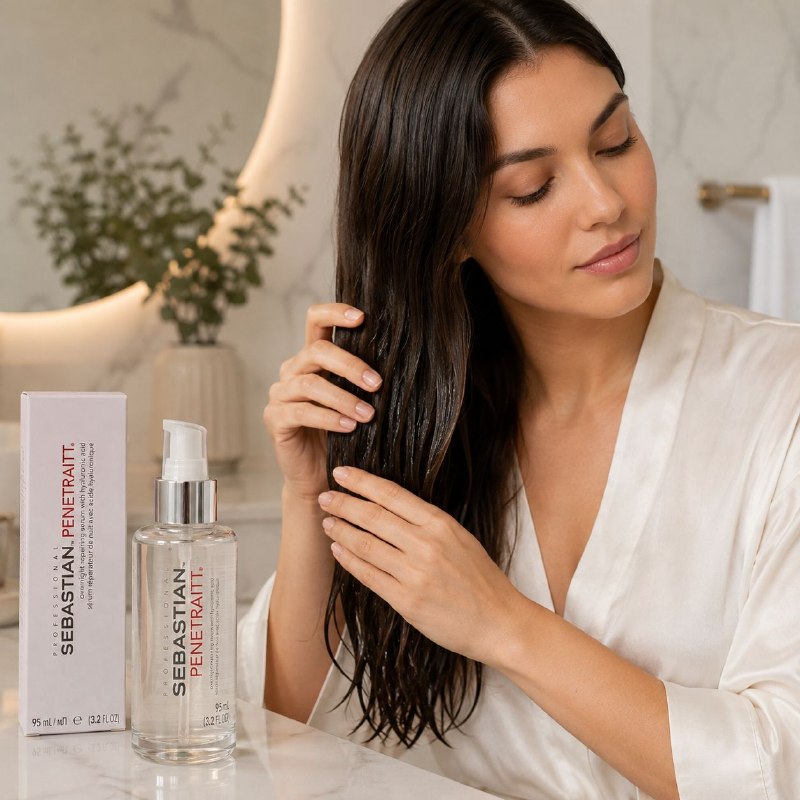SUERO CAPILAR NOCTURNO REPARADOR E HIDRATANTE SIN ENJUAGUE CON ACIDO HIALURONICO Y NIACINAMIDA SEBASTIAN PROFESSIONAL 95ML