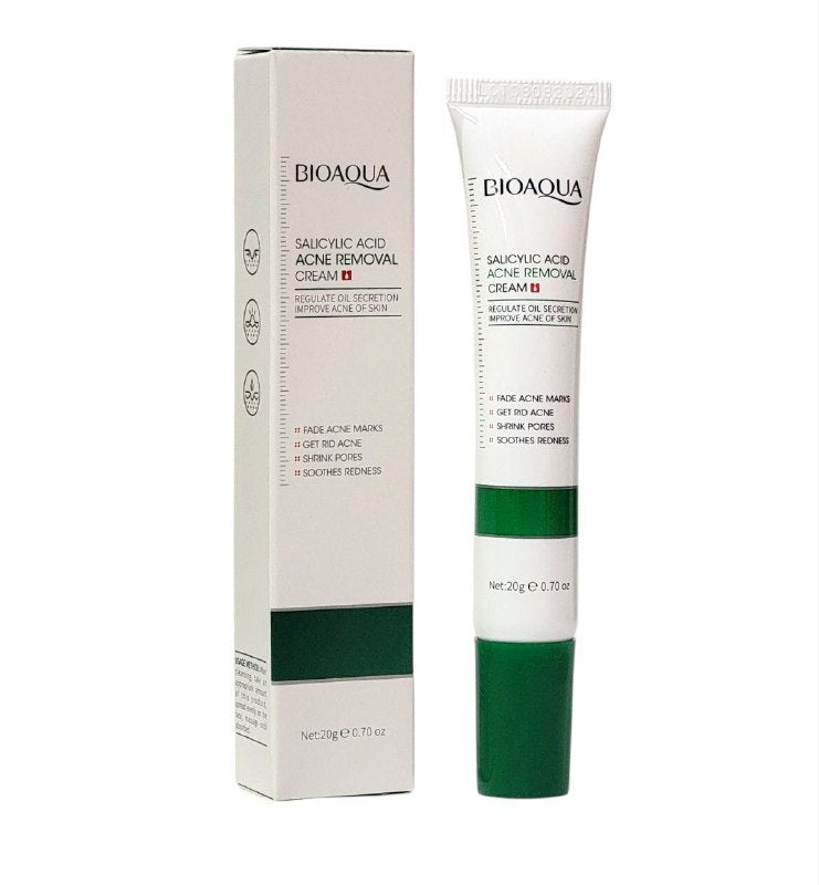 CREMA FACIAL REPARADORA PARA ELIMINAR EL ACNE CON ACIDO SALICILICO BIOAQUA 20G