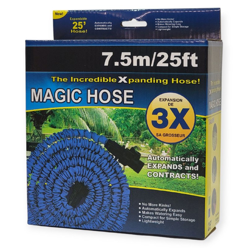 MANGUERA EXPANDIBLE FLEXIBLE CON BOQUILLA DE 7 FUNCIONES MAGIC HOSE 7.5M