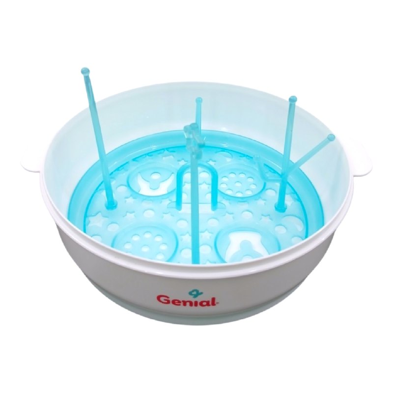RECIPIENTE ESTERILIZADOR DE VAPOR PARA BIBERON PEPES Y METERLO AL MICROHONDAS GENIAL 17X29X25.5CM