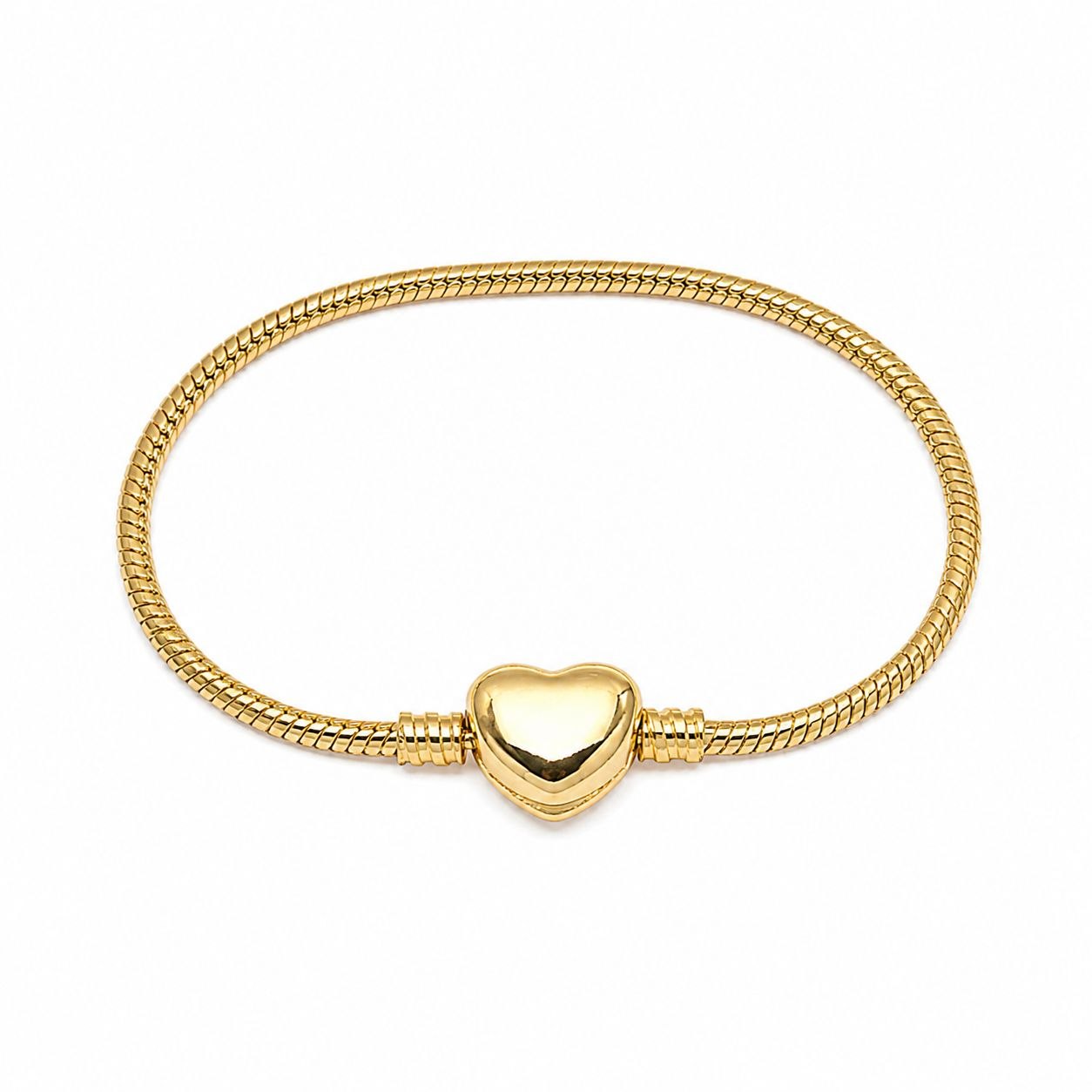 PULSERA DE ENCHAPE PARA DAMA CON DISEÑO DE CORAZON