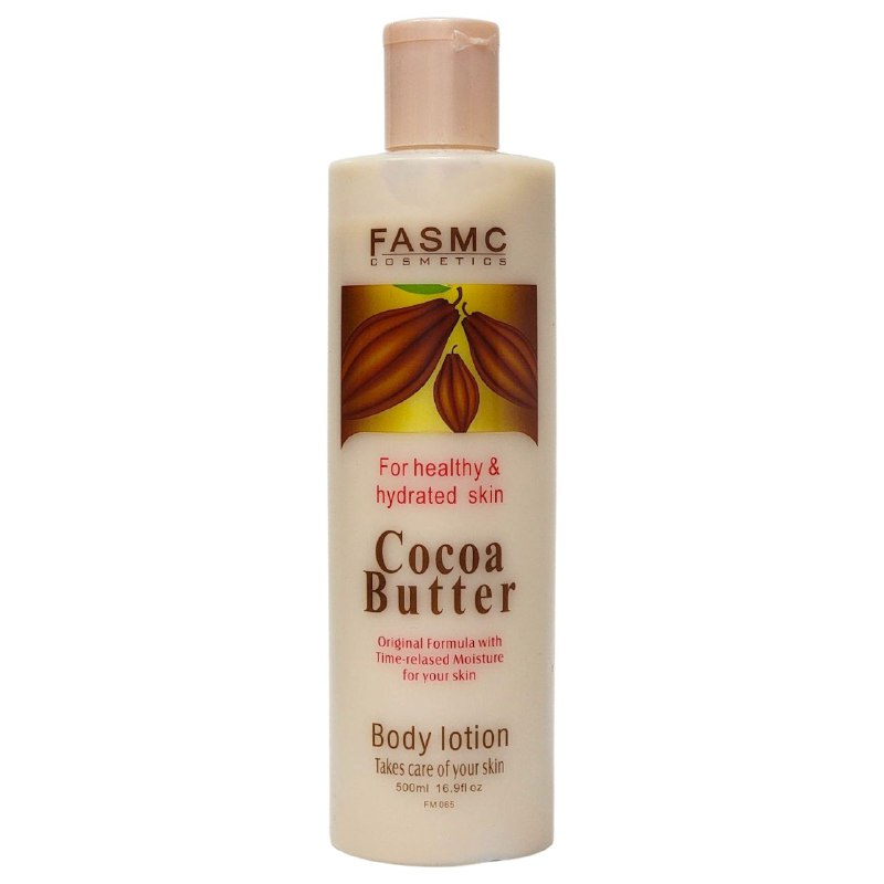 CREMA CORPORAL HIDRATANTE RESTAURADORA DE BRILLO CON MANTECA DE CACAO FASMC COSMETICS 500ML