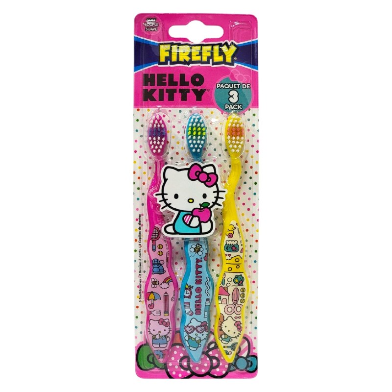 CEPILLO DE DIENTES EN SET DE 3UND PARA NIÑA HELLO KITTY FIREFLY