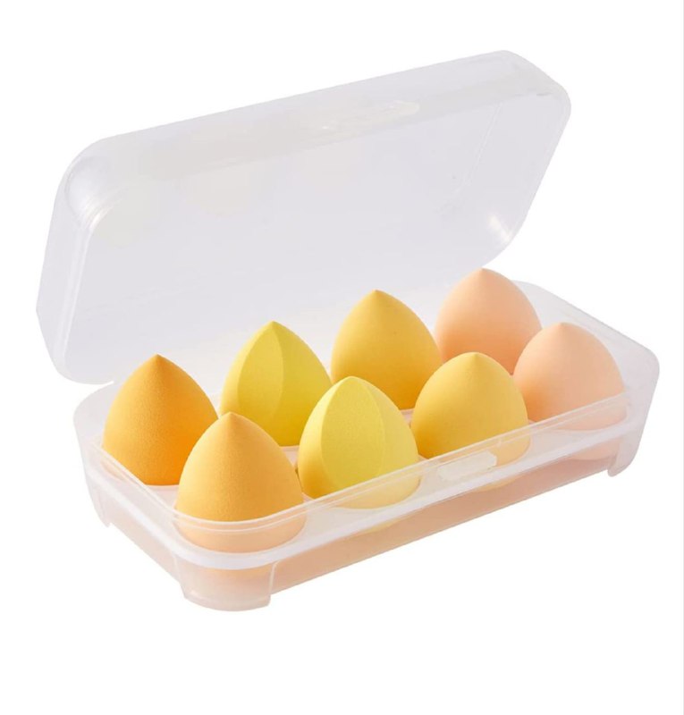 SET DE ESPONJAS DE MAQUILLAJE CON CAJA DE ALMACENAMIENTO 8PCS