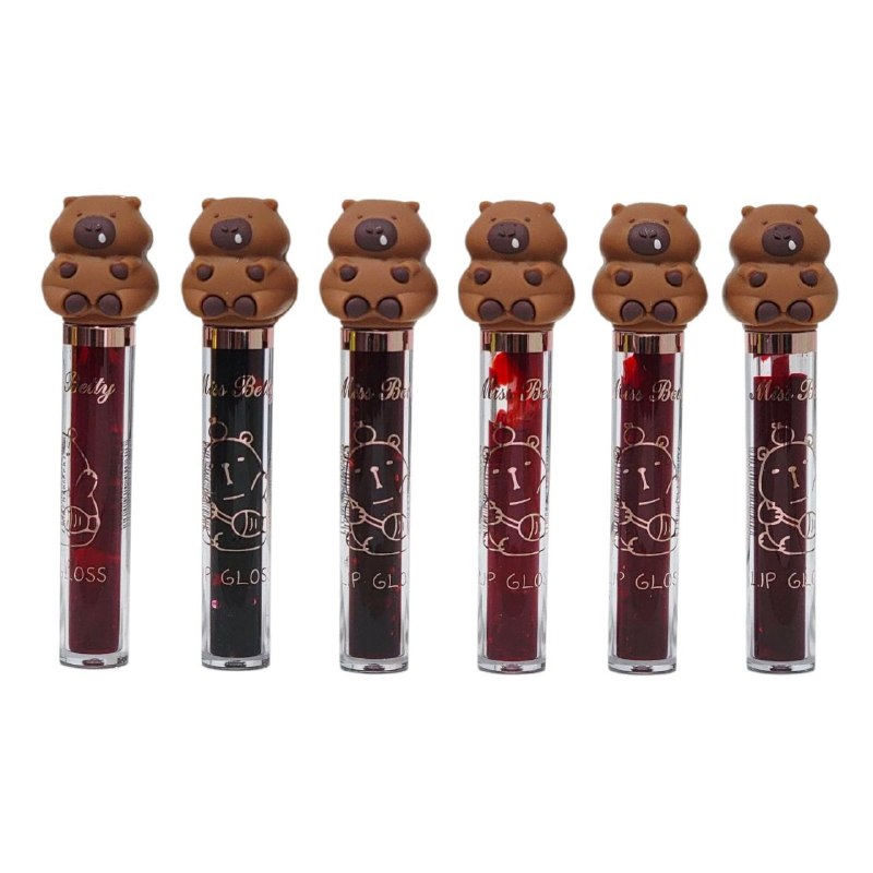 LIP GLOSS TINTA HIBRIDA DE TEXTURA LIGERA DE LARGA DURACION CON DISEÑO DE CAPIBARA MISS BETTY 8G