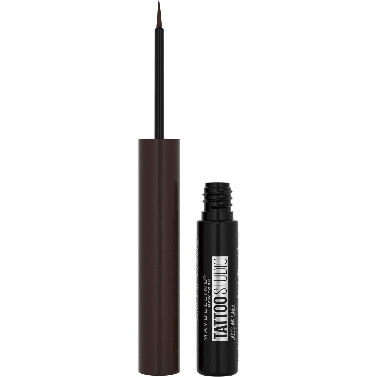 DELINEADOR DE OJOS LIQUIDO CON PUNTA PINCEL FLEXIBLE TONO 002 DARK HENNA BROWN TATTOO STUDIO MAYBELLINE 2.5ML