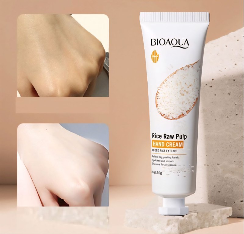 CREMA PARA MANOS HIDRATANTE Y SUAVIZANTE DE PULPA CRUDA DE ARROZ BIOAQUA 30G
