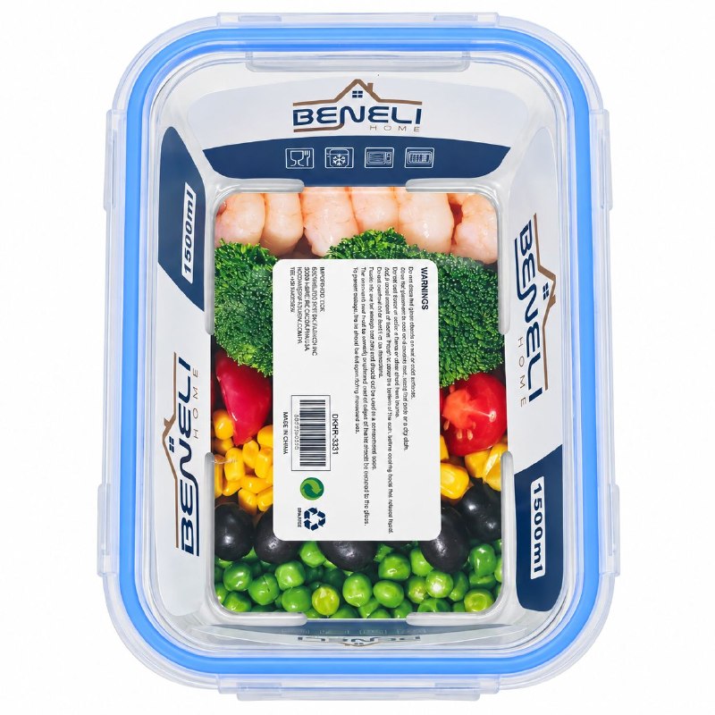 RECIPIENTE PANA PARA ALIMENTOS HERMETICO DE VIDRIO BENELI HOME 1500ML