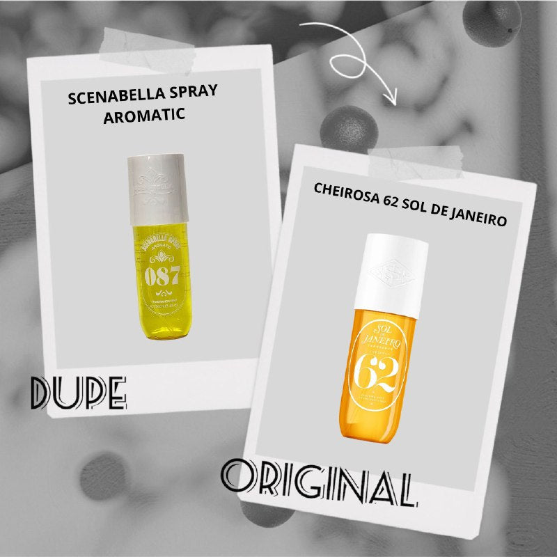 SPRAY PERFUMADO PARA EL CABELLO Y CUERPO SCENABELLA SPRAY AROMATIC 087 LECHE DE COCO, ARENA, NARDO YLANG, VAINILLA Y AMBAR 250ML