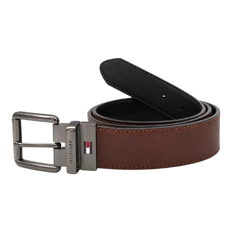 FAJA ORIGINAL TOMMY HILFIGER REVERSIBLE COLOR CAFE Y NEGRO PARA CABALLERO TALLA XL 42-44