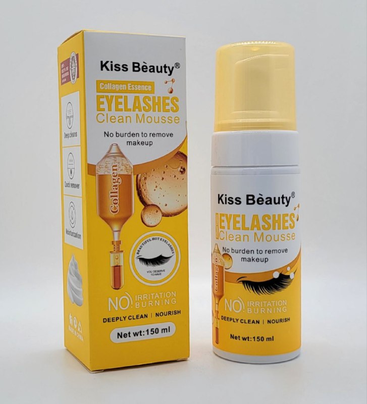 LIMPIADOR DE PESTAÑAS EN ESPUMA DE COLAGENO KISS BEAUTY 150ML