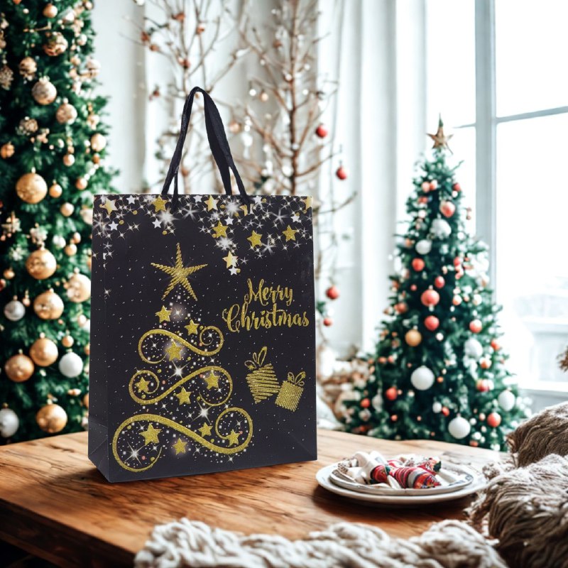 BOLSA DE REGALO NAVIDEÑA MEDIANA 26X32X10CM