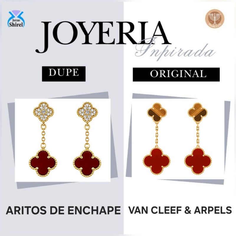 ARITOS DE ENCHAPE PARA DAMA CON DISEÑO DE FLOR 2.6CM (DUPE DE VAN CLEEF)