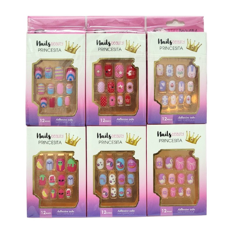 UÑAS POSTIZAS PRESS ON, UÑAS POSTIZAS PARA NIÑAS EN PAQUETE DE  CON ADHESIVO DE COLOCACION RAPIDA STAY BEAUTIFUL