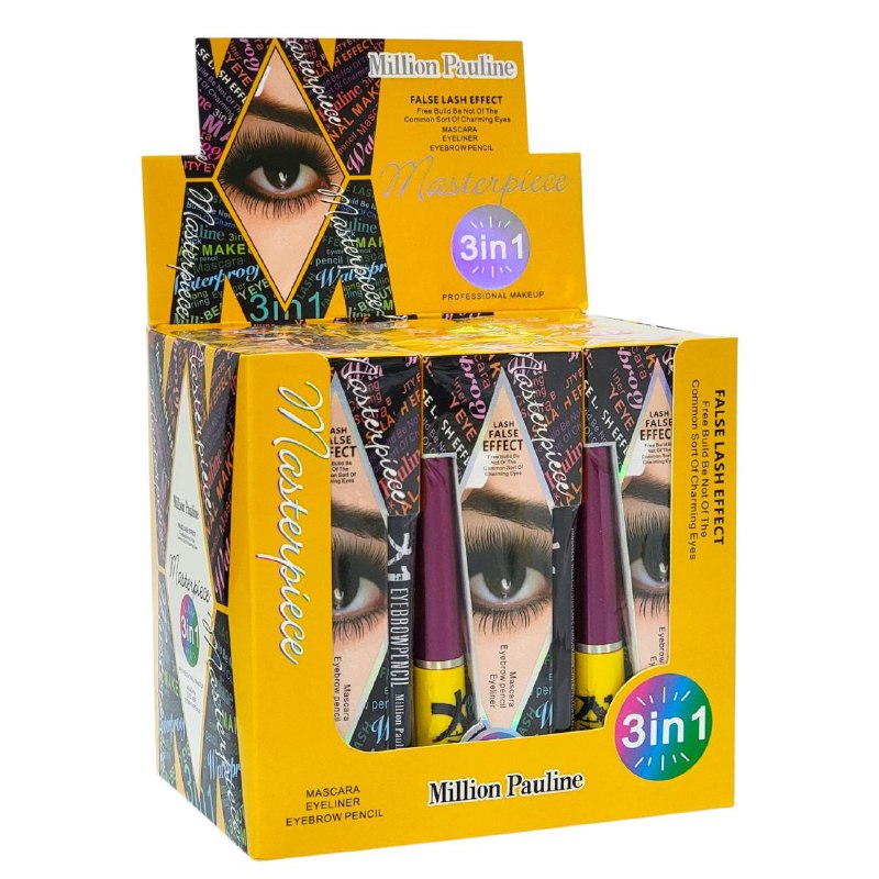 RIMEL 3 EN 1 EFECTO DE PESTAÑAS POSTIZAS 3PCS MILLION PAULINE (DUPE DE MAXFACTOR)