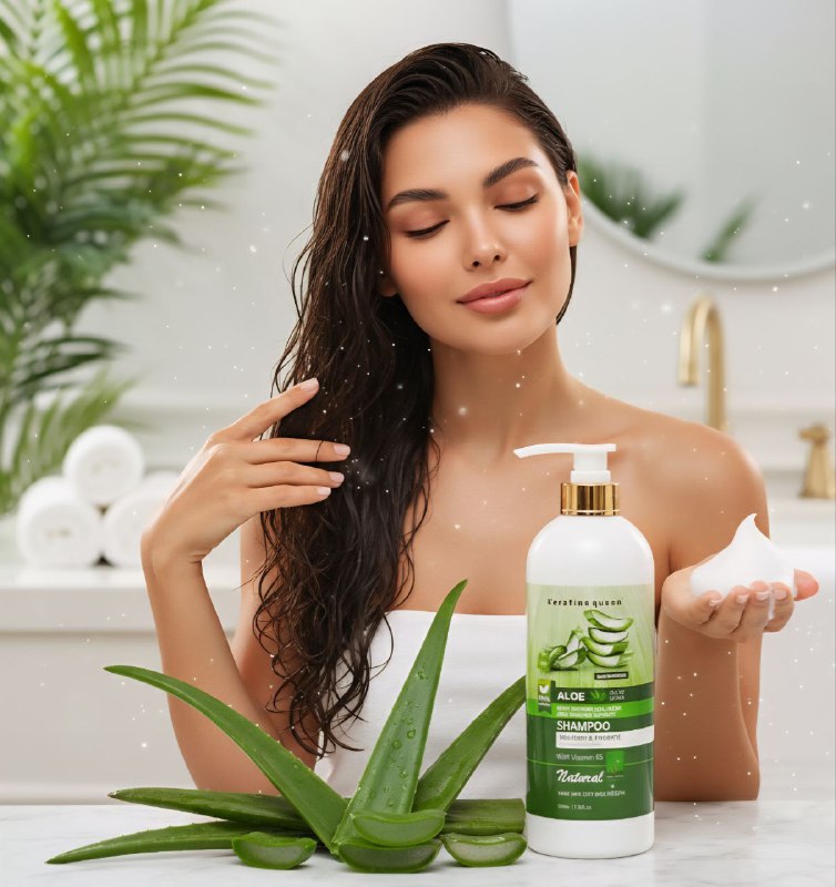 SHAMPOO DE ALOE VERA CON COLAGENO Y QUERATINA NUTRE E HIDRATA KERATINE QUEEN 800ML