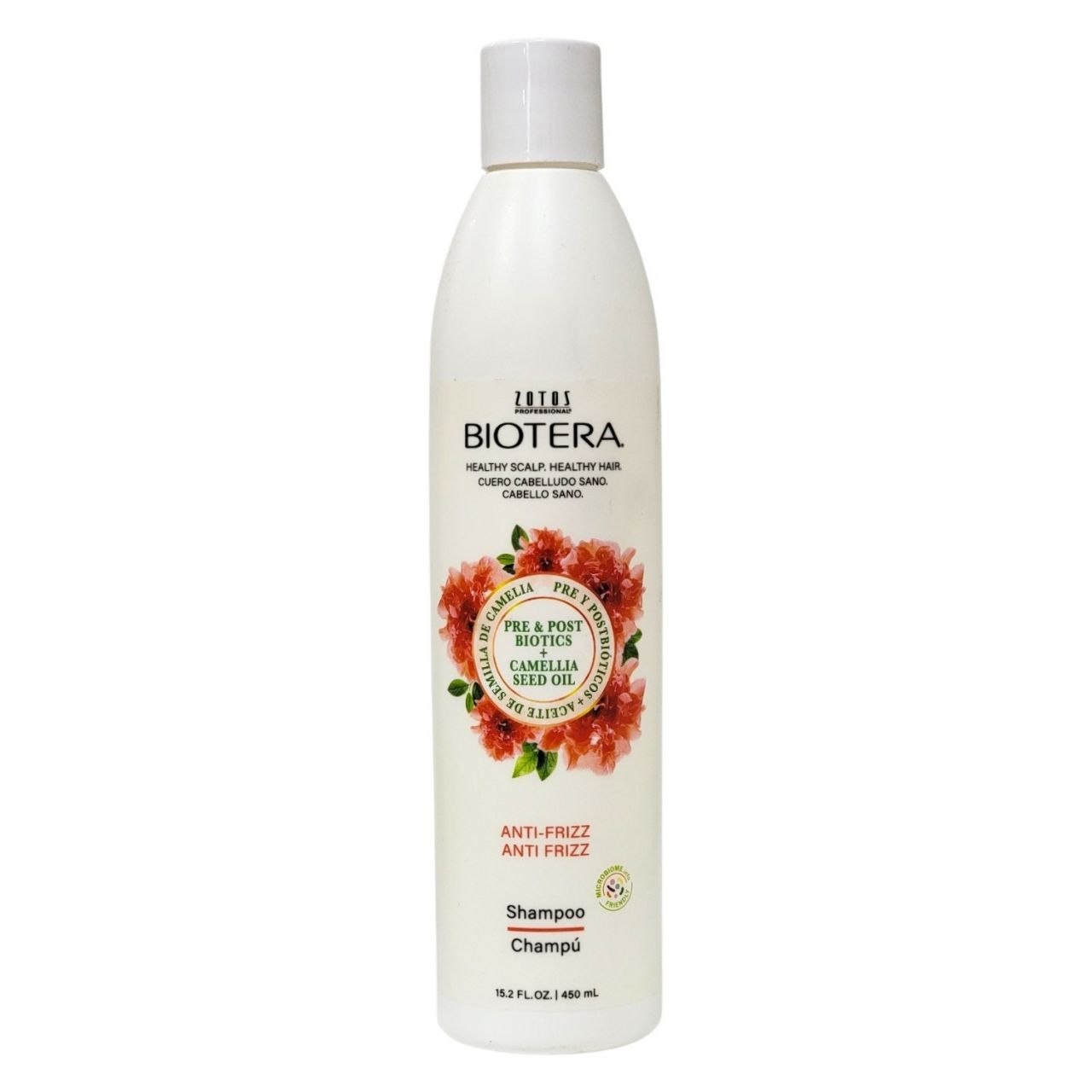SHAMPOO ANTIFRIZZ EQUILIBRANTE CON ACEITE DE SEMILLA DE CAMELIA BIOTERA 450ML