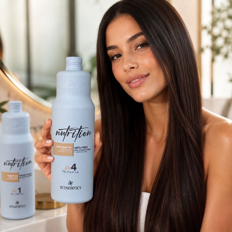 DESFRISANTE Y PROTECTOR TERMICO PRE ALISADO ANTI FRIZZ PASO 4 CON AGENTES ACONDICIONADORE E HIDRATANTES ECOSMETICS 1L