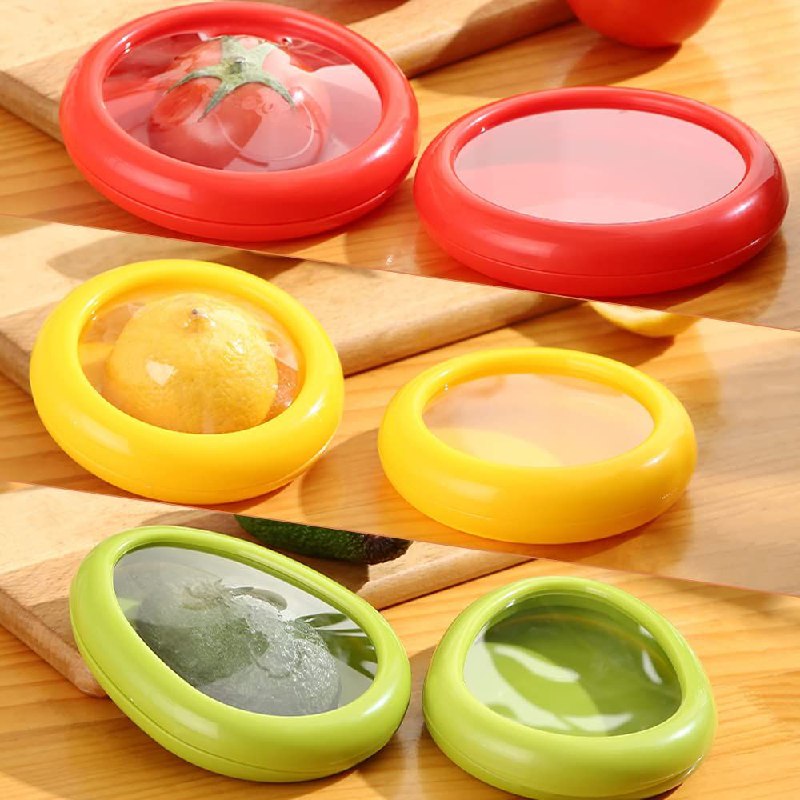 RECIPIENTES DE ALMACENAMIENTO ALMACENADOR DE FRUTAS Y VERDURAS PARA REFRIGERADOR. CONTENEDORES DE ALIMENTOS REUTILIZABLES HERMETICOS FRESCOS, LIMON, CEBOLLA, AGUACATE, TOMATE FRESH STRETCH 4UND