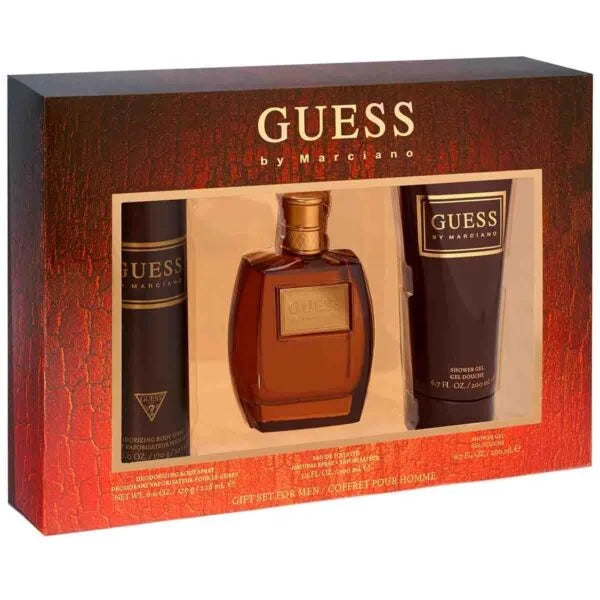 GUESS MARCIANO POR GUESS 3 PIEZAS CONJUNTO DE REGALO - 3.4 OZ -100 ML EAU DE TOILETTE+ DEODORIZING BODY SPRAY 6 OZ -170G -226 ML E+ SHOWER GEL 6.7 FL OZ-200 ML E