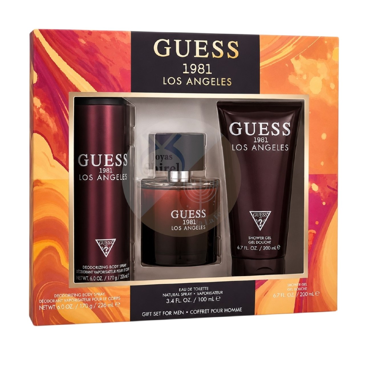SET GUESS 1981 LOS ANGELES MEN EDT 100ML BODY SPRAY 226ML GEL DE  DUCHA 200ML (H)