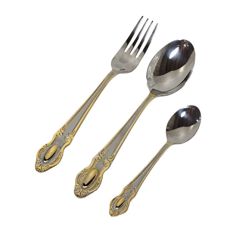 SET DE CUBIERTOS TENEDORES DE ACERO INOXIDABLE ELEGANTES ALOMI 34PCS