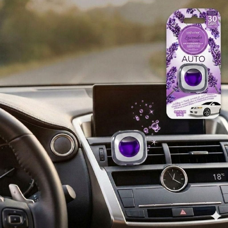 AMBIENTADOR PARA AUTO TIPO CLIP PARA REJILLAS DE VENTILACION CON AROMA A LAVANDA AIR FUSION 4ML