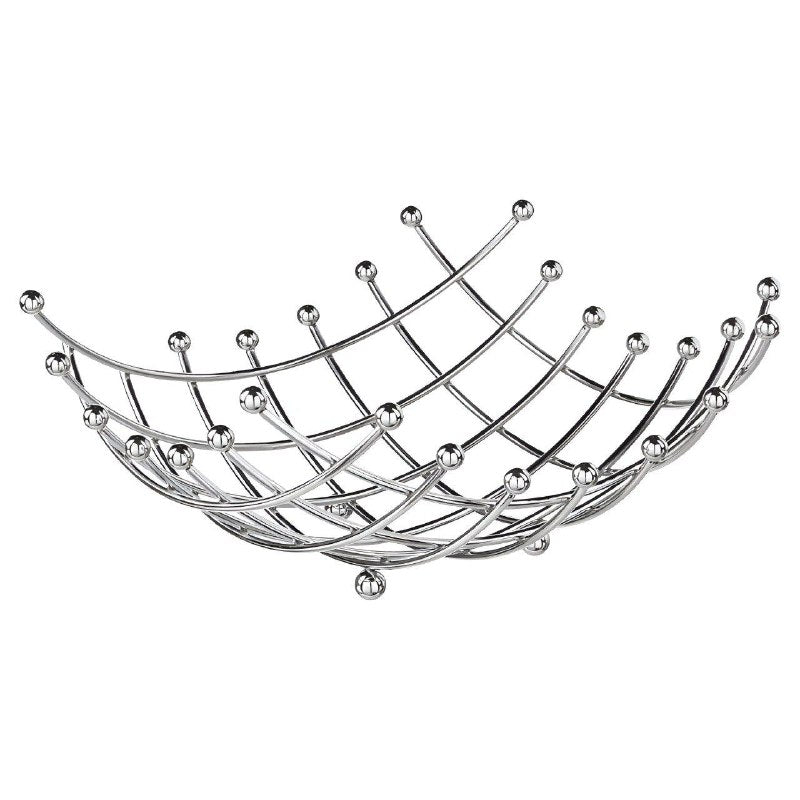 ESTANTE FRUTERO ORGANIZADOR RECTANGULAR DE METAL PLATEADO