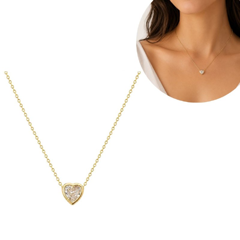 GARGANTILLA DE ENCHAPE PARA DAMA CON DISEÑO DE CORAZON 2CM (DUPE BRILLANT EARTH)