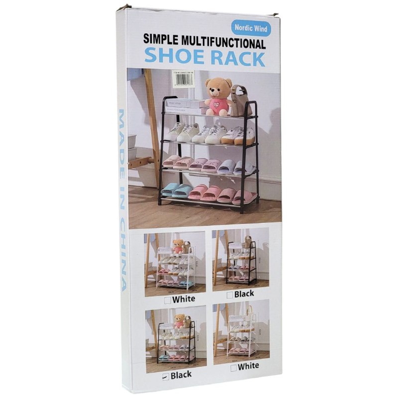 ORGANIZADOR ZAPATERA PLASTICA DE 4 NIVELES, AHORRO DE ESPACIO, ALMACENA HASTA 12 PARES DE ZAPATOS NORDIC WIND 58X28X62CM