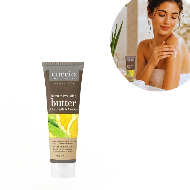 CREMA CORPORAL HIDRATANTE Y REFRESCANTE ESTILO SPA CON AROMA LIMA BLANCA Y ALOE VERA CUCCIO 113G